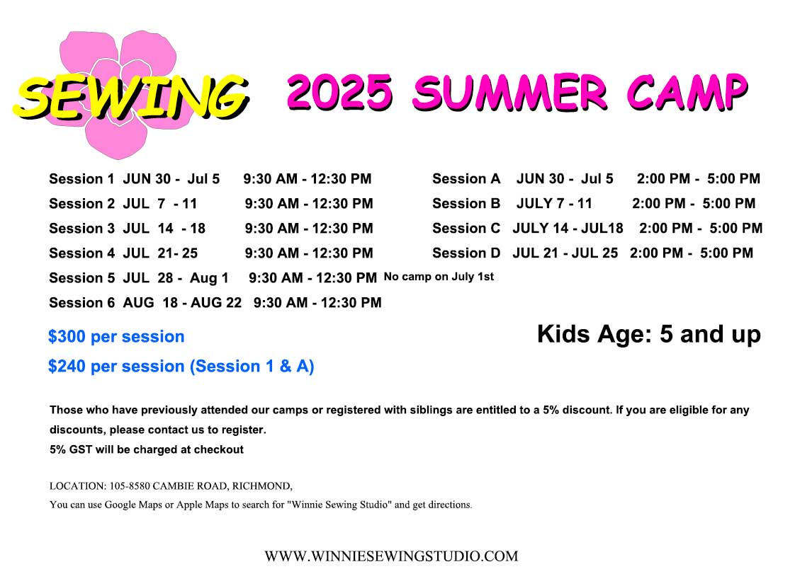 2025 Sewing Summer Camp